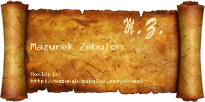 Mazurek Zebulon névjegykártya